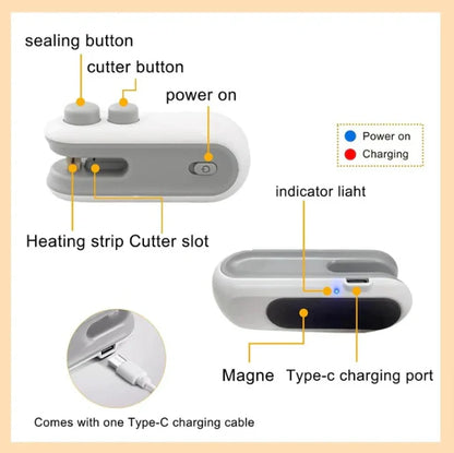 FreshLock™ – 2-in-1 Rechargeable Heat Sealer & Cutter