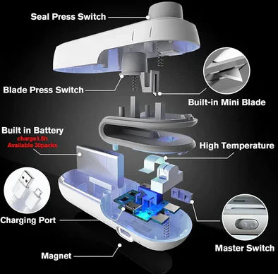 FreshLock™ – 2-in-1 Rechargeable Heat Sealer & Cutter